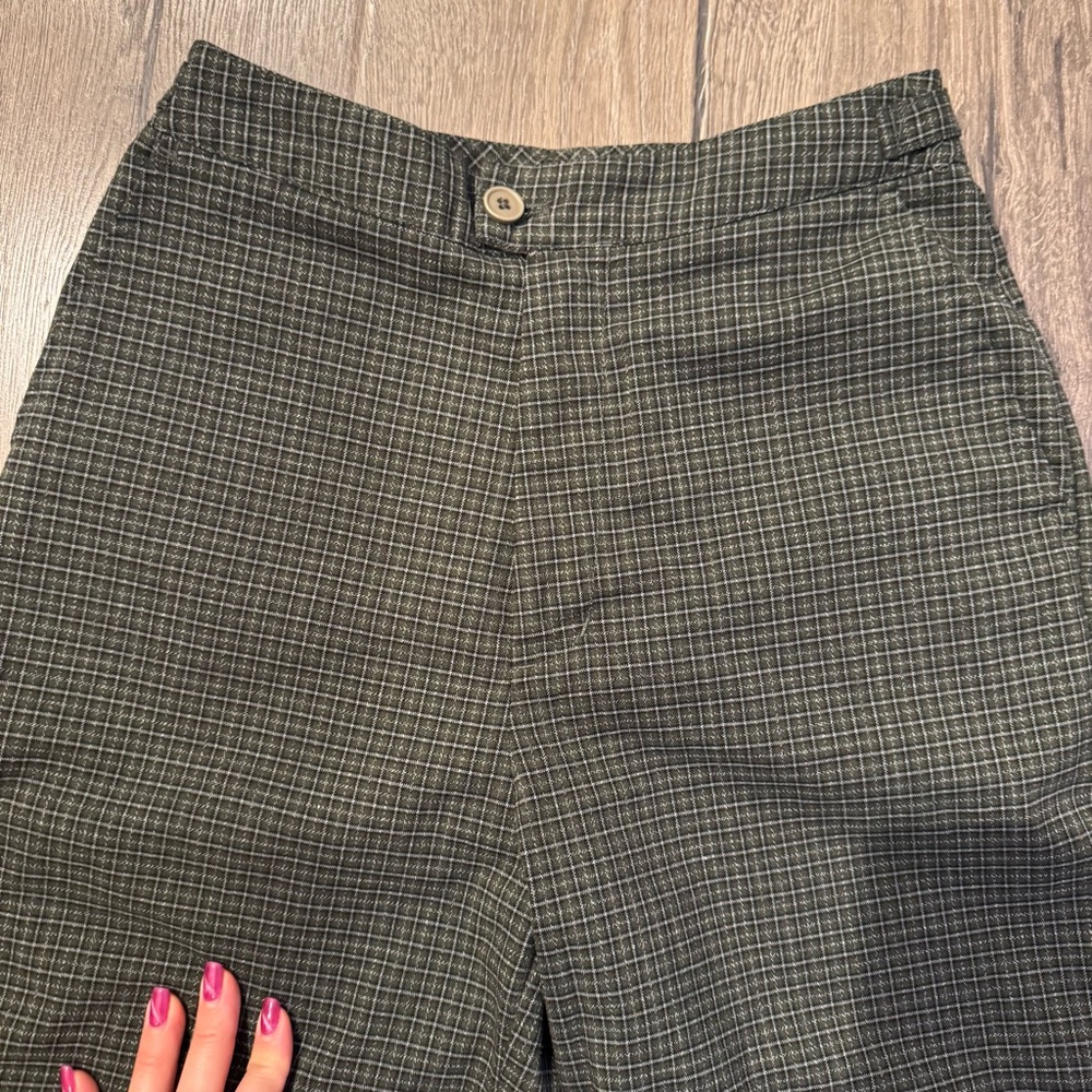 John Galt Brandy Melville Green Plaid Pants adjustable waist size 26 women - Picture 9 of 11